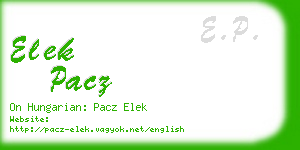 elek pacz business card